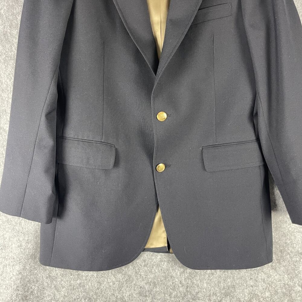 Vintage Bill Blass Blazer Sport Coat Men 40R Black Gold Button Classic Career - Picture 3 of 16